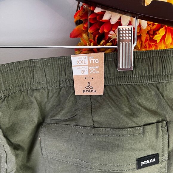 prAna Men's Double Peak E-Waist XXL / 8"L Hiking Short in Cargo Green - Picture 6 of 8